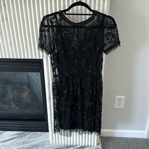 Amazing hand beaded needle and thread sheer dress size 6